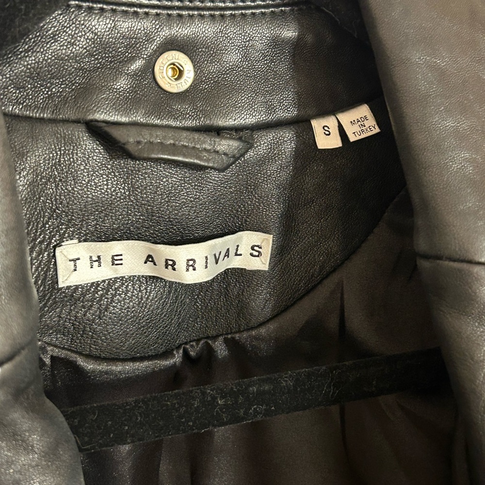 The Arrivals Black Quilted Leather Biker Jacket - Picture 3 of 10